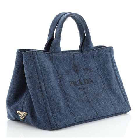 prada canapa denim tote|Prada canvas totes.